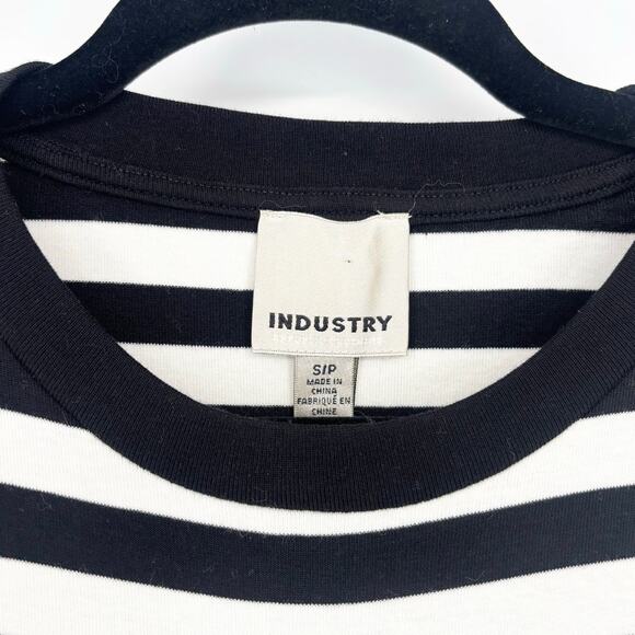 Industry Republic Clothing Black and White Striped Long Sleeve Top Size S - Picture 3 of 4